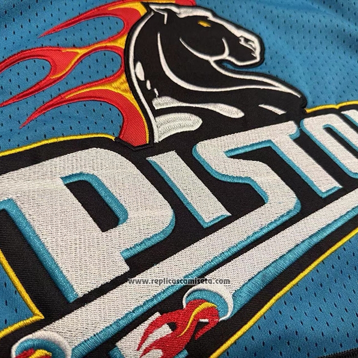 Camiseta Detroit Pistons Grant Hill NO 33 Mitchell & Ness 1998-99 Azul